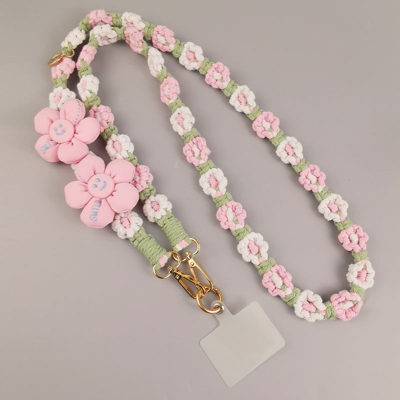 Phone Pad with Lanyard Flower