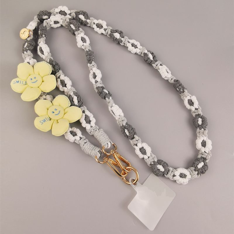 Phone Pad with Lanyard Flower