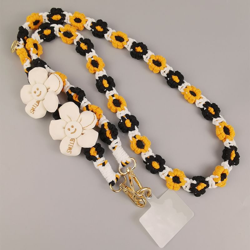 Phone Pad with Lanyard Flower