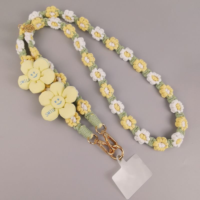 Phone Pad with Lanyard Flower