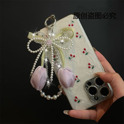 mit Faux Pad Lanyard Pearl Phone