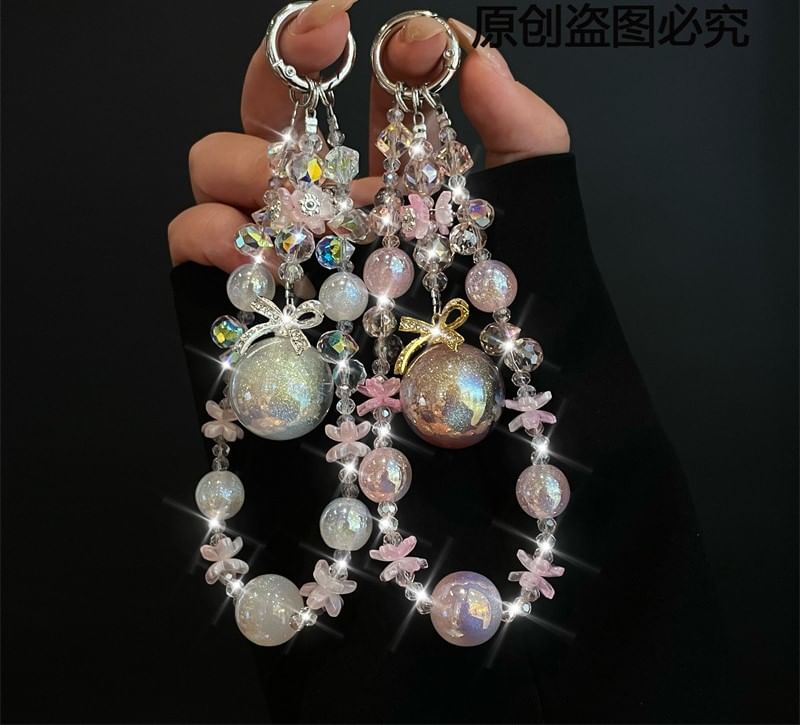 with Phone Lanyard Pearl Faux Pad