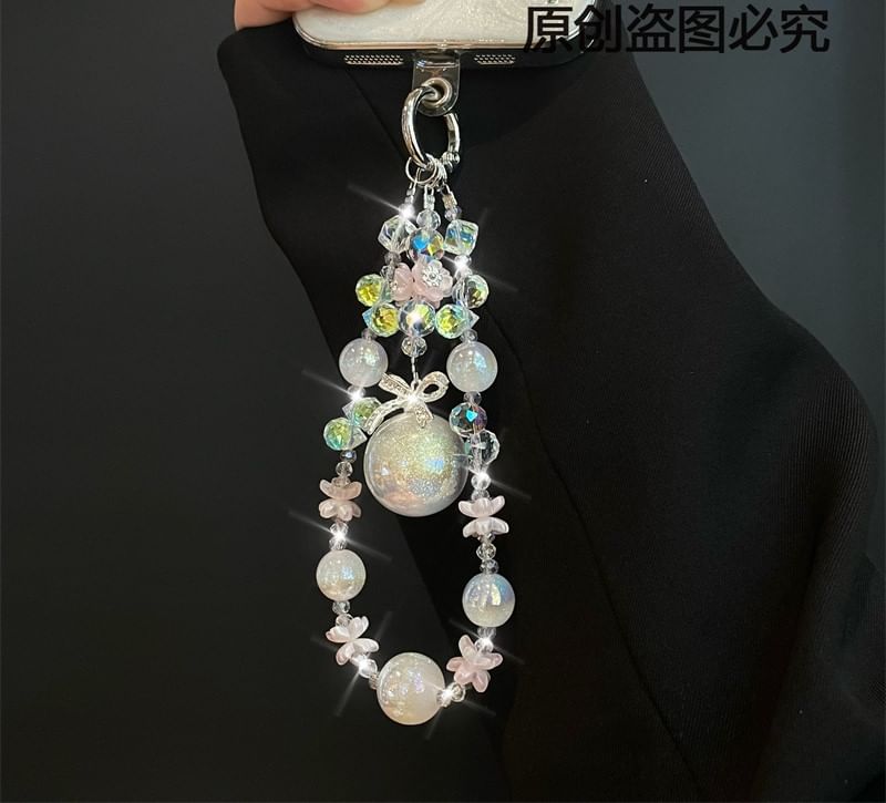 with Phone Lanyard Pearl Faux Pad