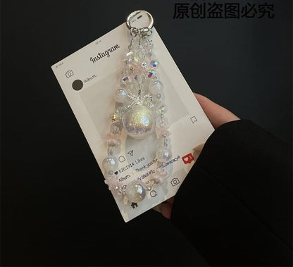 with Phone Lanyard Pearl Faux Pad