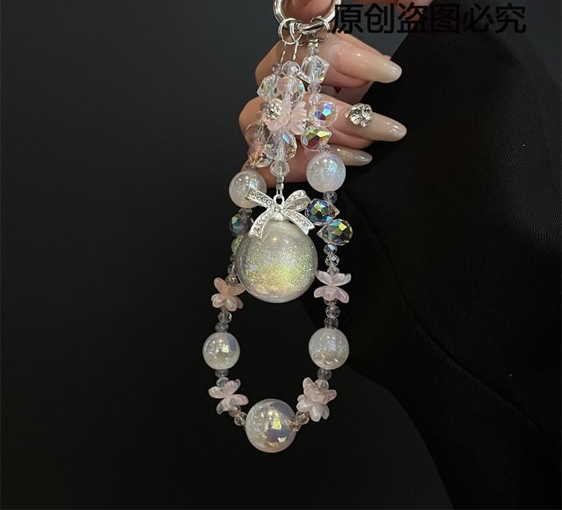 with Phone Lanyard Pearl Faux Pad