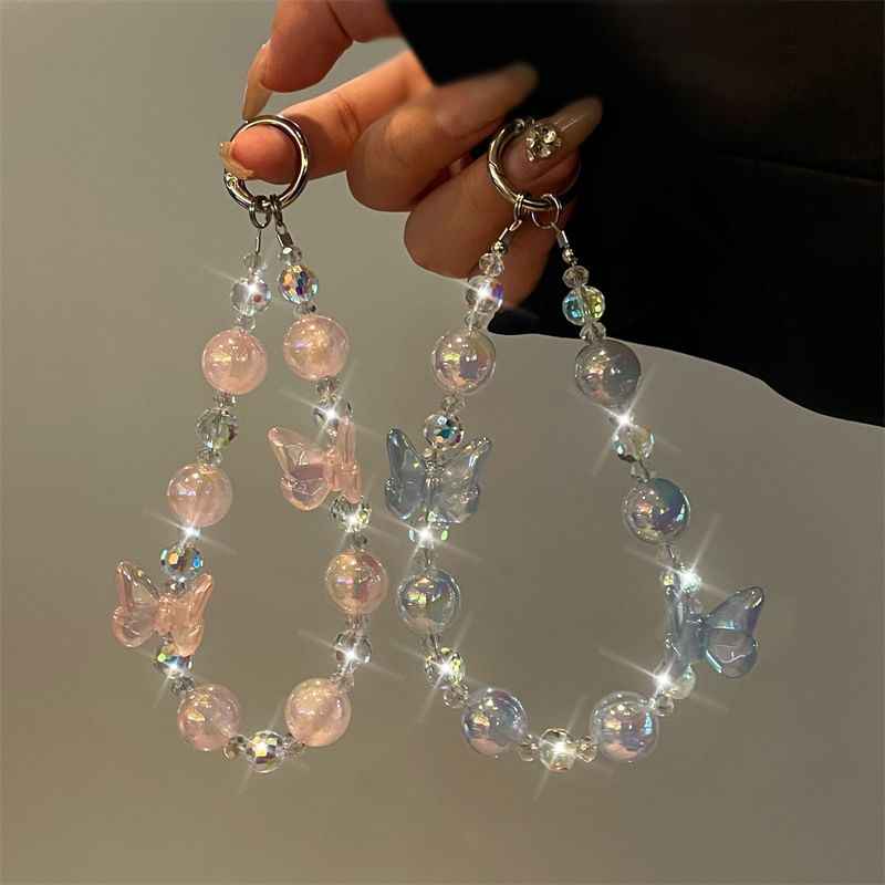 Lanyard Telefon Perlen Schmetterling