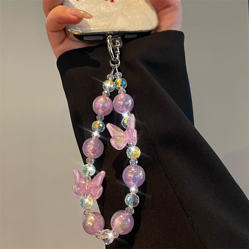 Lanyard Phone Beaded Butterfly
