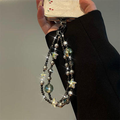 Handy-Schlüsselband mit Stern-Motiv, Kunstperlen