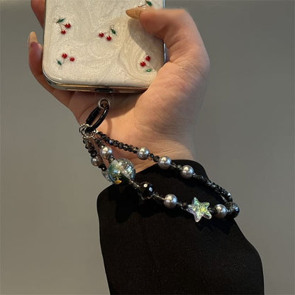 Handy-Schlüsselband mit Stern-Motiv, Kunstperlen