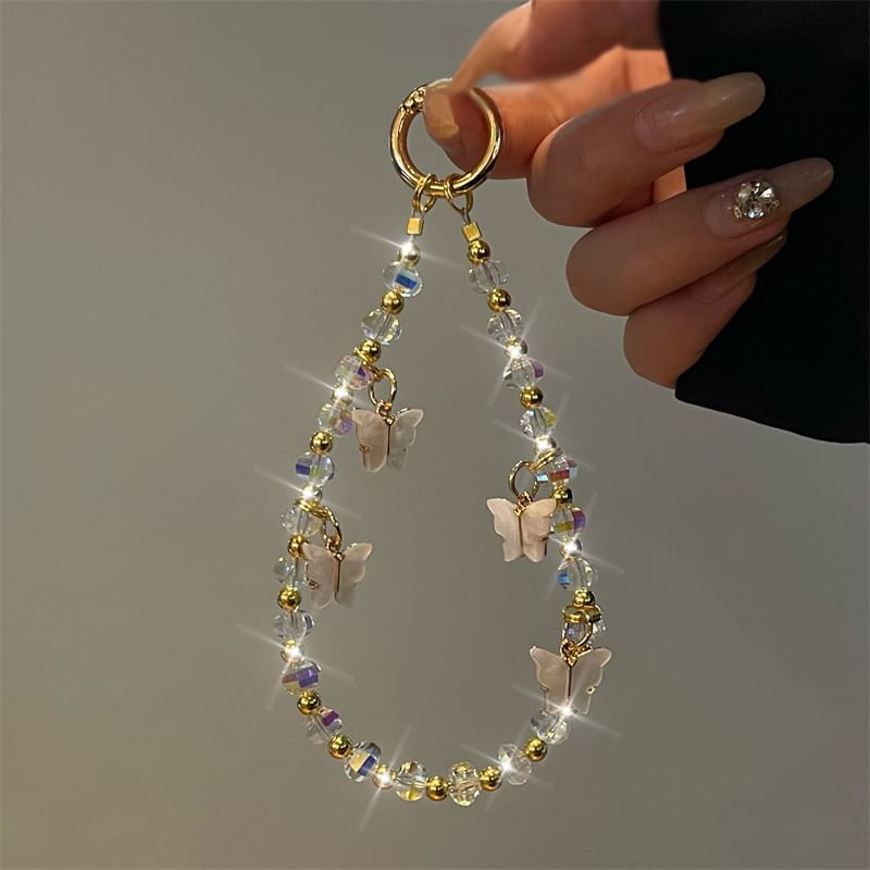 Beaded Butterfly Lanyard Phone