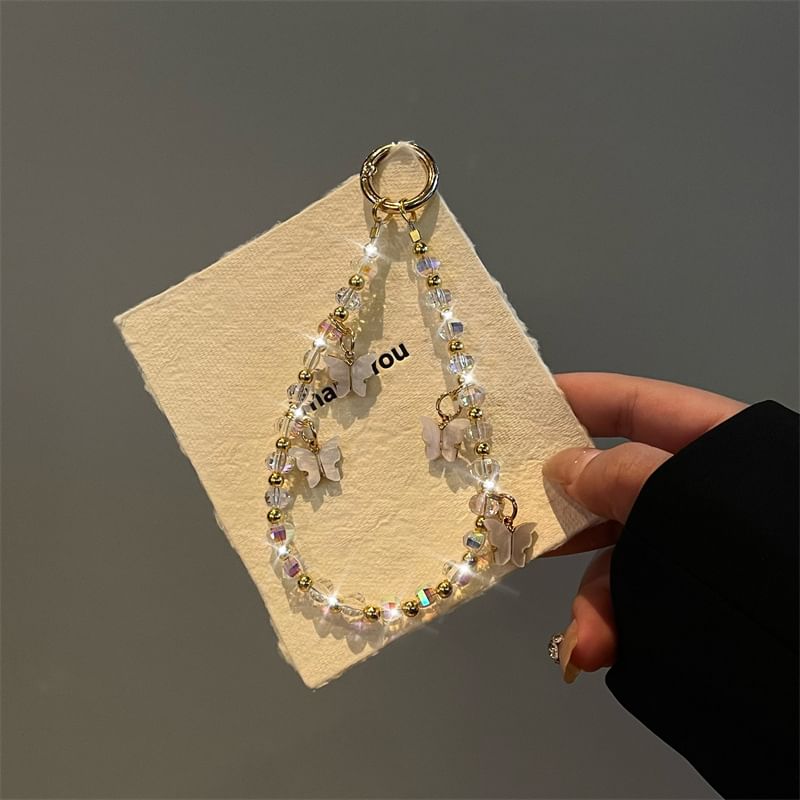Beaded Butterfly Lanyard Phone