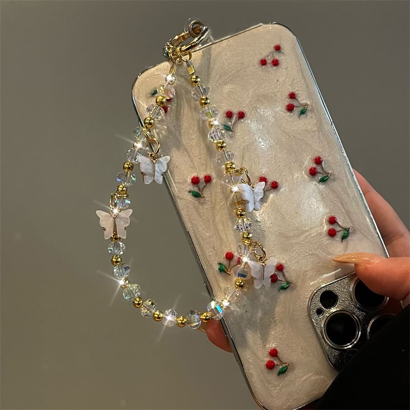 Beaded Butterfly Lanyard Phone