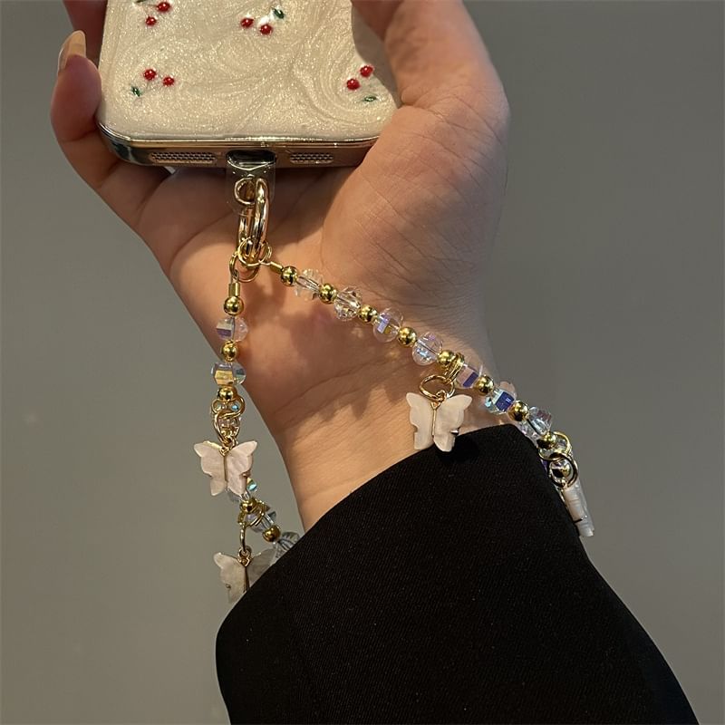 Beaded Butterfly Lanyard Phone