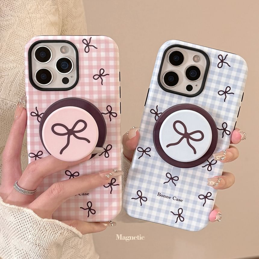 Plaid Magnetic Phone Case - Compatible with iPhone and MagSafe