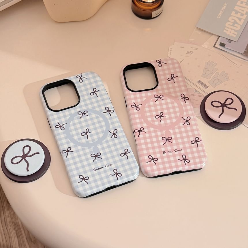 Plaid Magnetic Phone Case - Compatible with iPhone and MagSafe