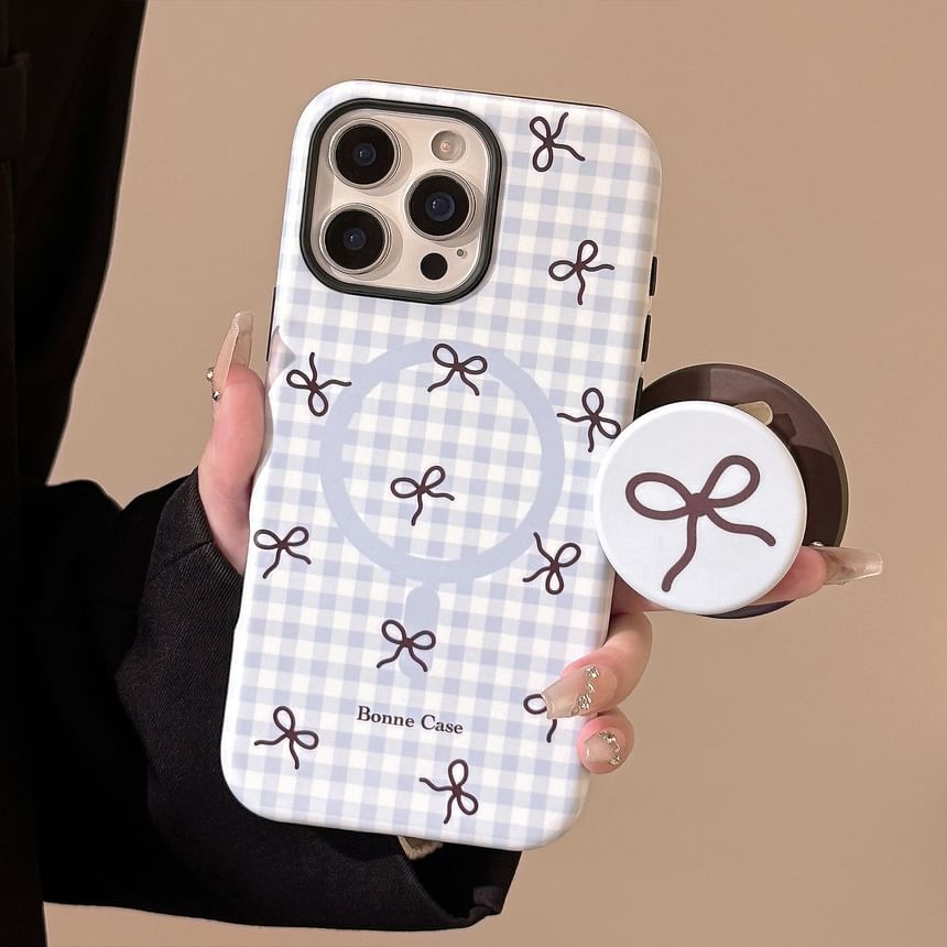 Plaid Magnetic Phone Case - Compatible with iPhone and MagSafe
