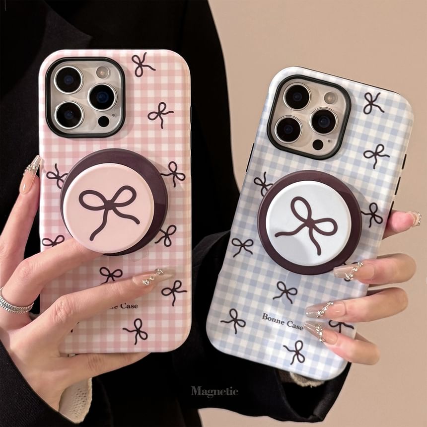 Plaid Magnetic Phone Case - Compatible with iPhone and MagSafe