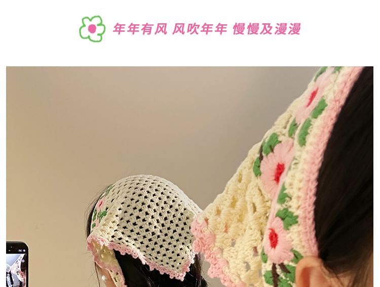 Floral Knit Head Band