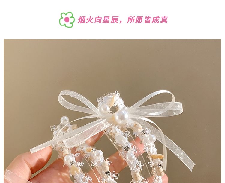 Bow Hair Clip Faux Pearl