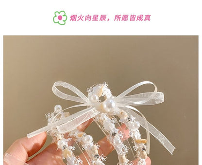 Bow Hair Clip Faux Pearl