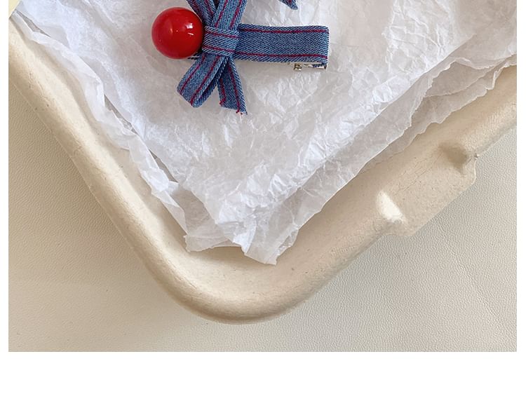 デニムクリップセットヘアリボン