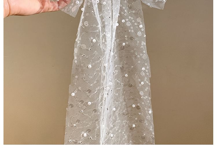 Bow Lace Sequined Hair Clip