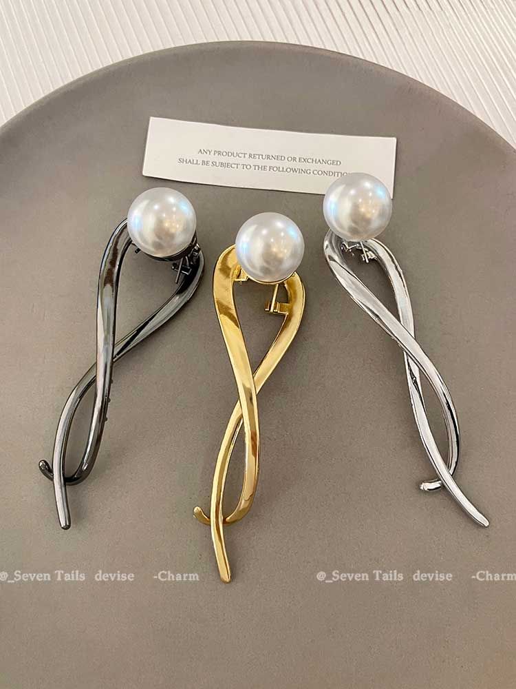 Clip Faux Pearl Hair