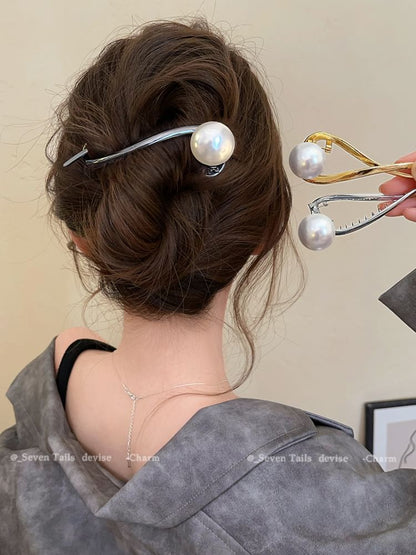 Clip Faux Pearl Hair