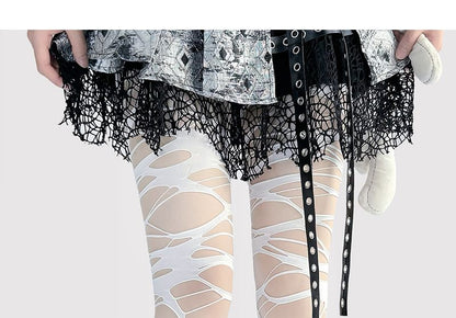 Strumpfhose Uni Distressed