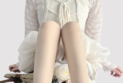 Ribbon Sheer Socks Rhinestone