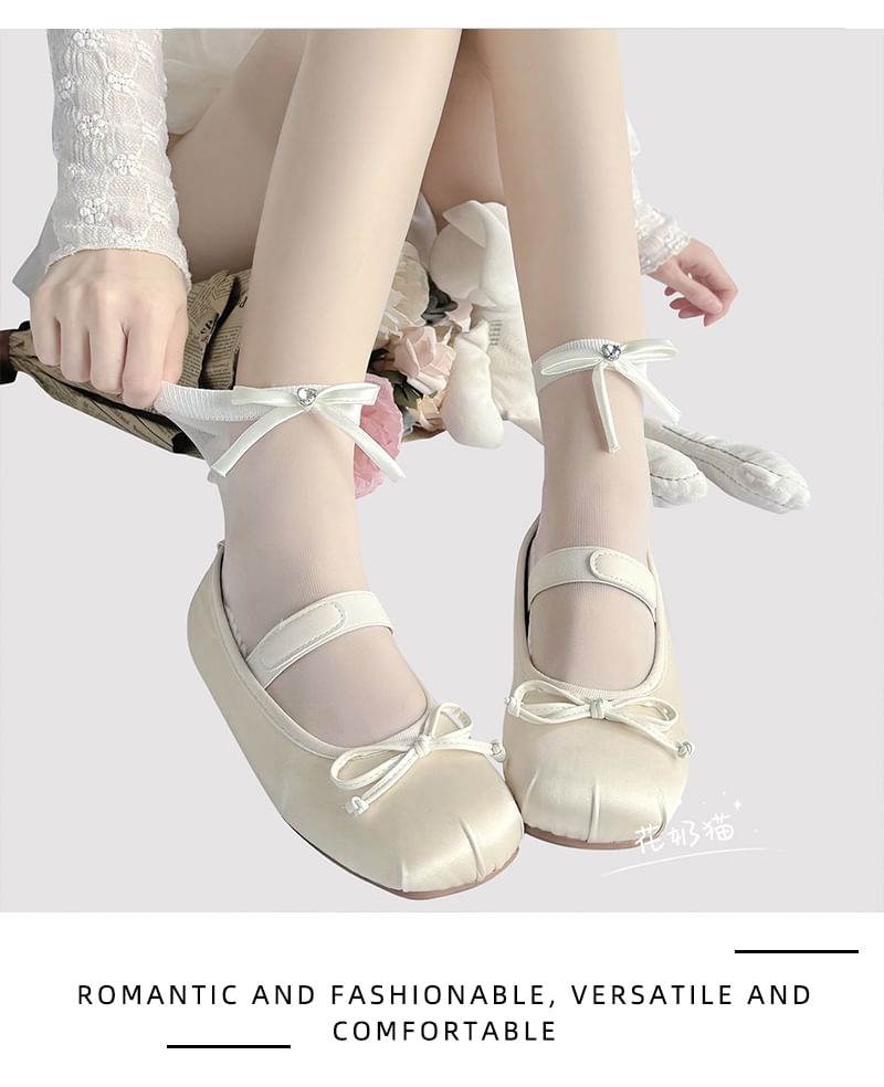 Ribbon Sheer Socks Rhinestone