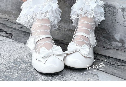 Sheer Lace Trim Socks Bow