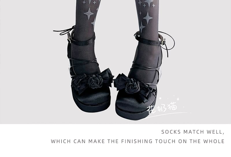 Transparente Strumpfhose mit Farbverlauf und Stern-Print