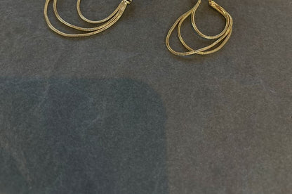 925 mehrlagiger Sterling-Silber-Creolen-Ohrring