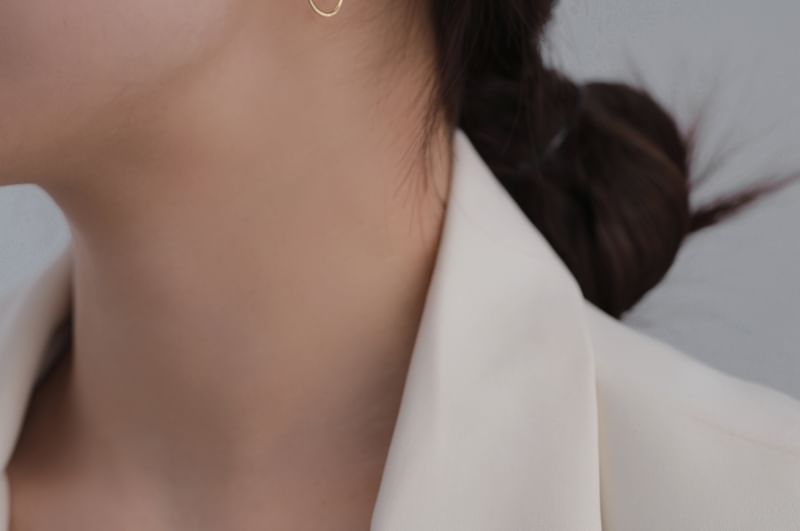 925 mehrlagiger Sterling-Silber-Creolen-Ohrring