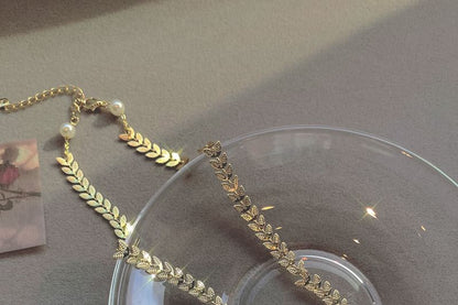 フェイクリーフパールチョーカー