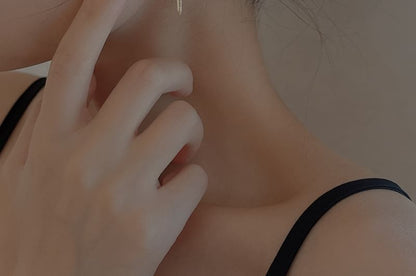 Schlichte Creolen Sterling Ohrring Kette Ear Cuff Silber + Set: 925