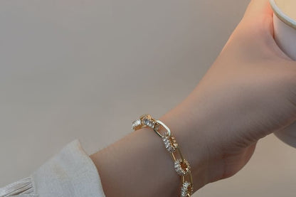 ラインストーンチェーンブレスレット