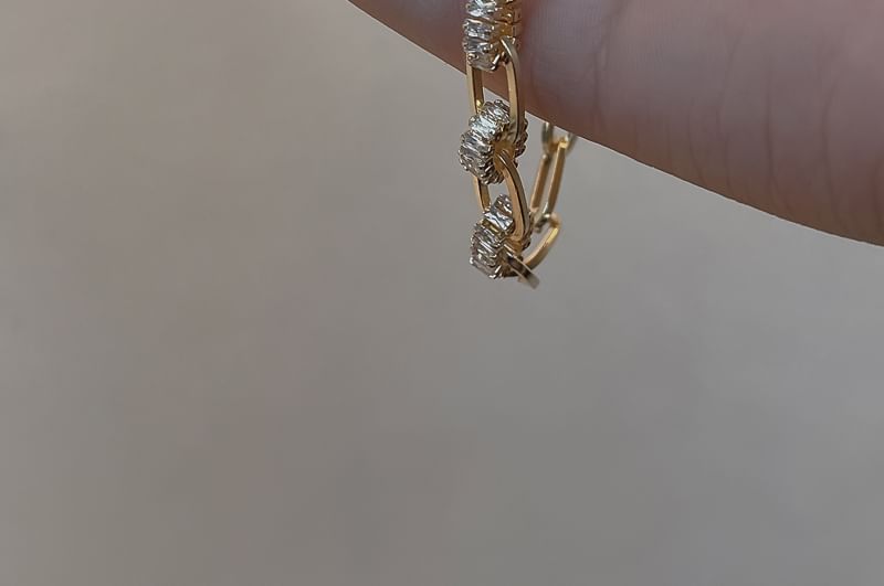 ラインストーンチェーンブレスレット