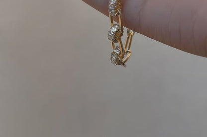 ラインストーンチェーンブレスレット