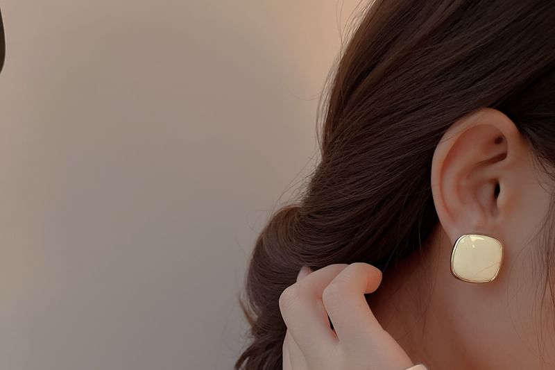 Silberohrring 925 Sterling Quadrat Ohrstecker