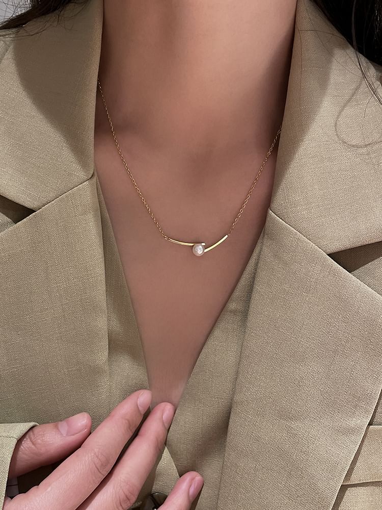 ネックレスペンダントパールフェイク