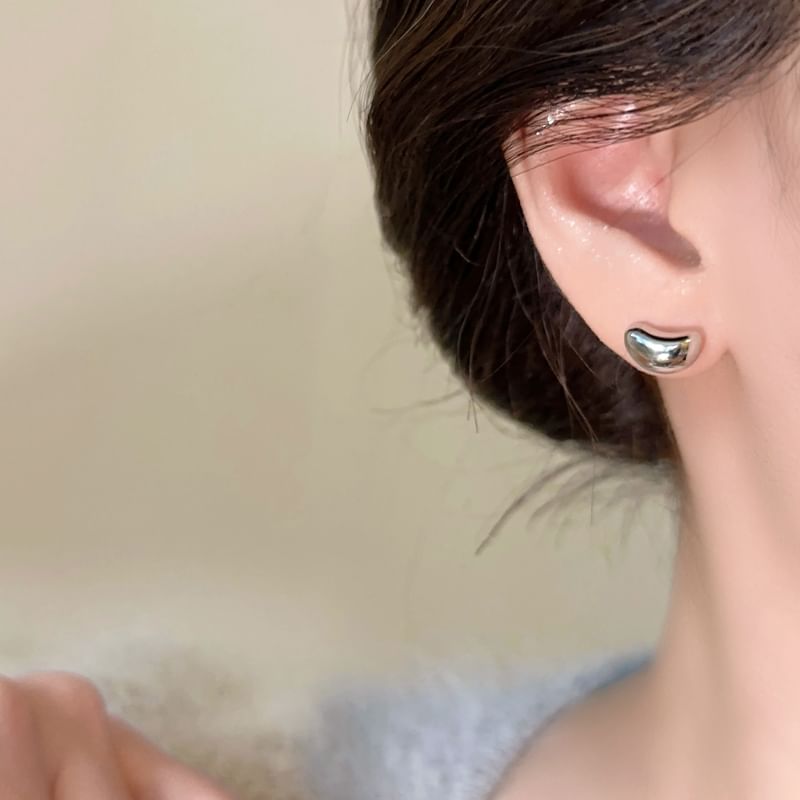 925シルバースターリングスタッドイヤリングビーン