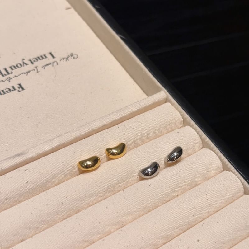 925シルバースターリングスタッドイヤリングビーン