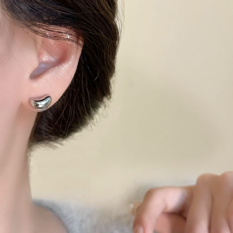 925シルバースターリングスタッドイヤリングビーン