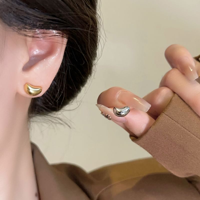 925シルバースターリングスタッドイヤリングビーン