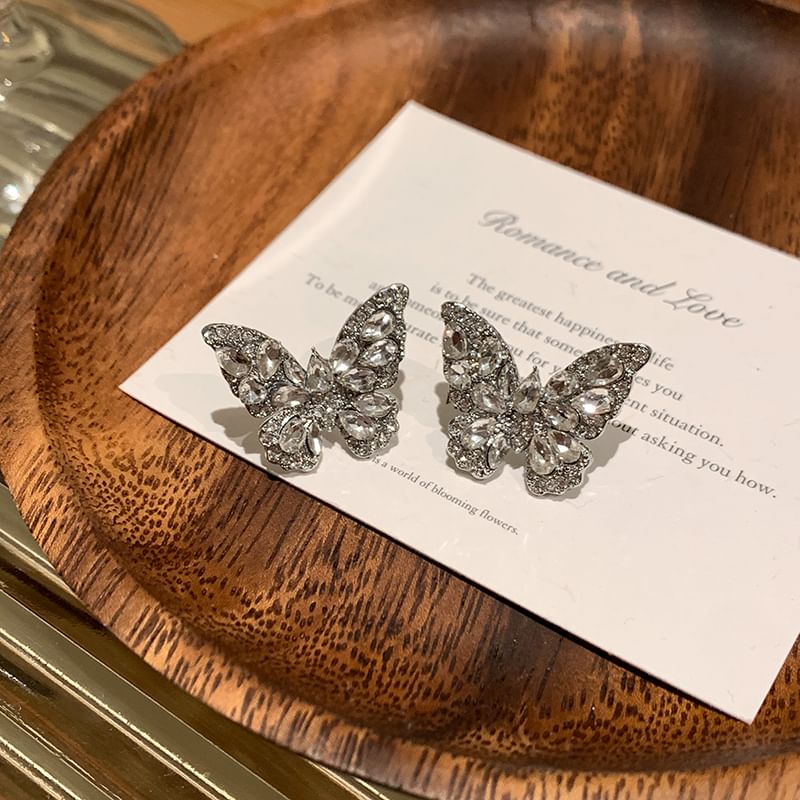 Butterfly Rhinestone Ear Cuff