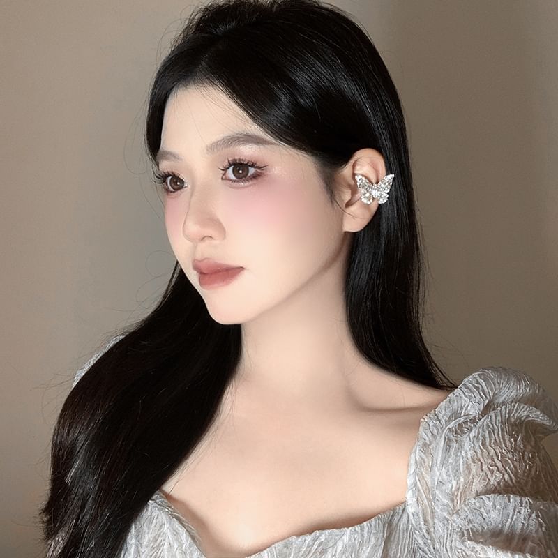 Butterfly Rhinestone Ear Cuff