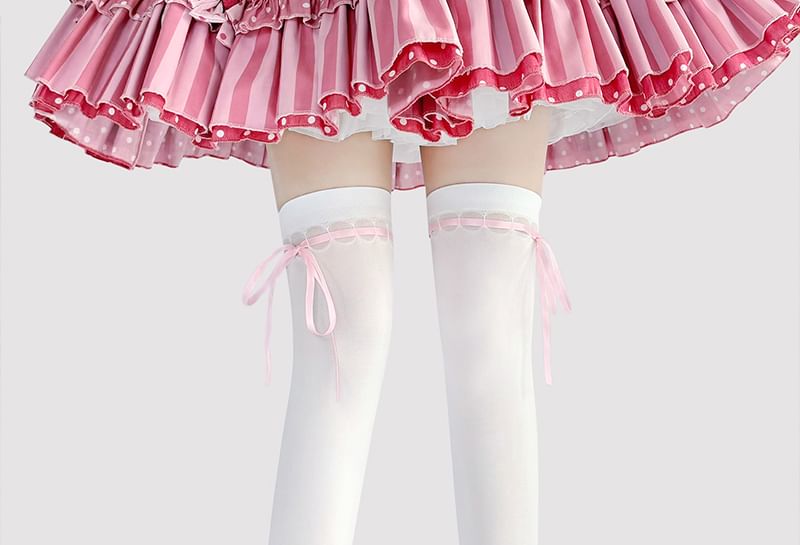 Over-The-Knee Bow Socks