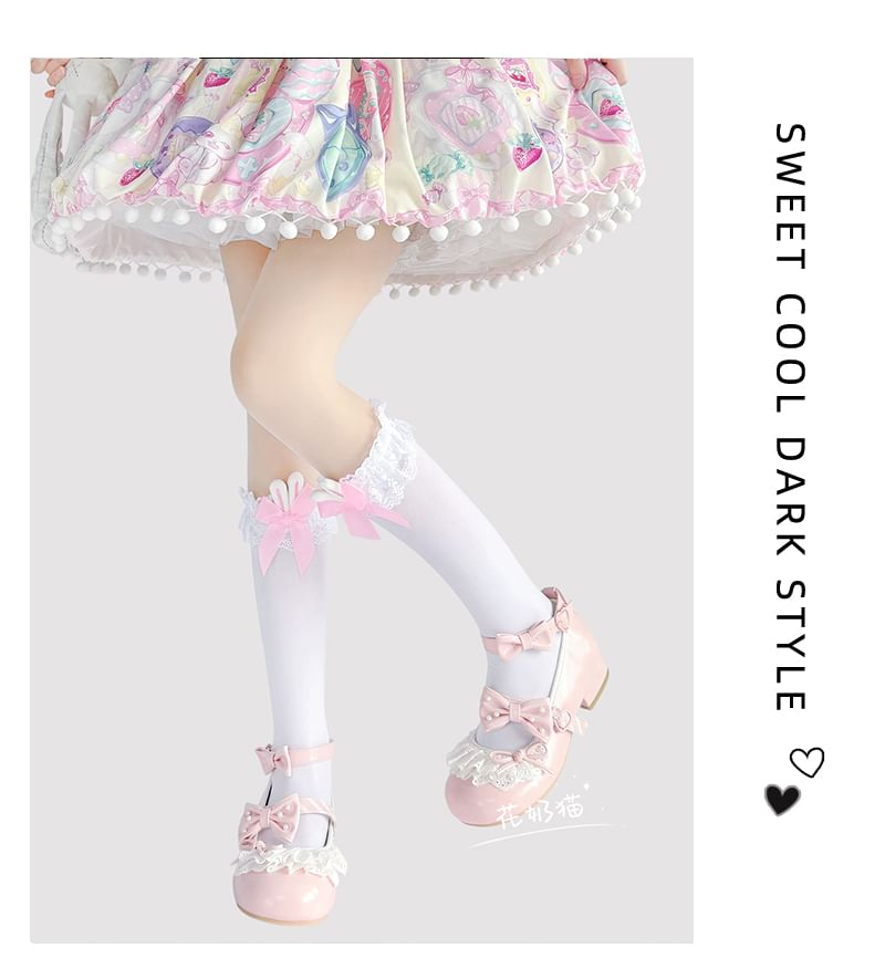 Designs) (Various Bow Trim Socks Lace